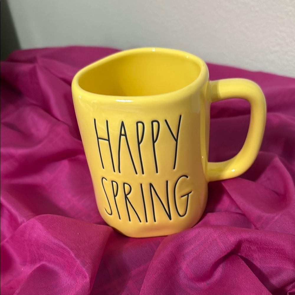 Yellow Ceramic Mug - Happy Spring